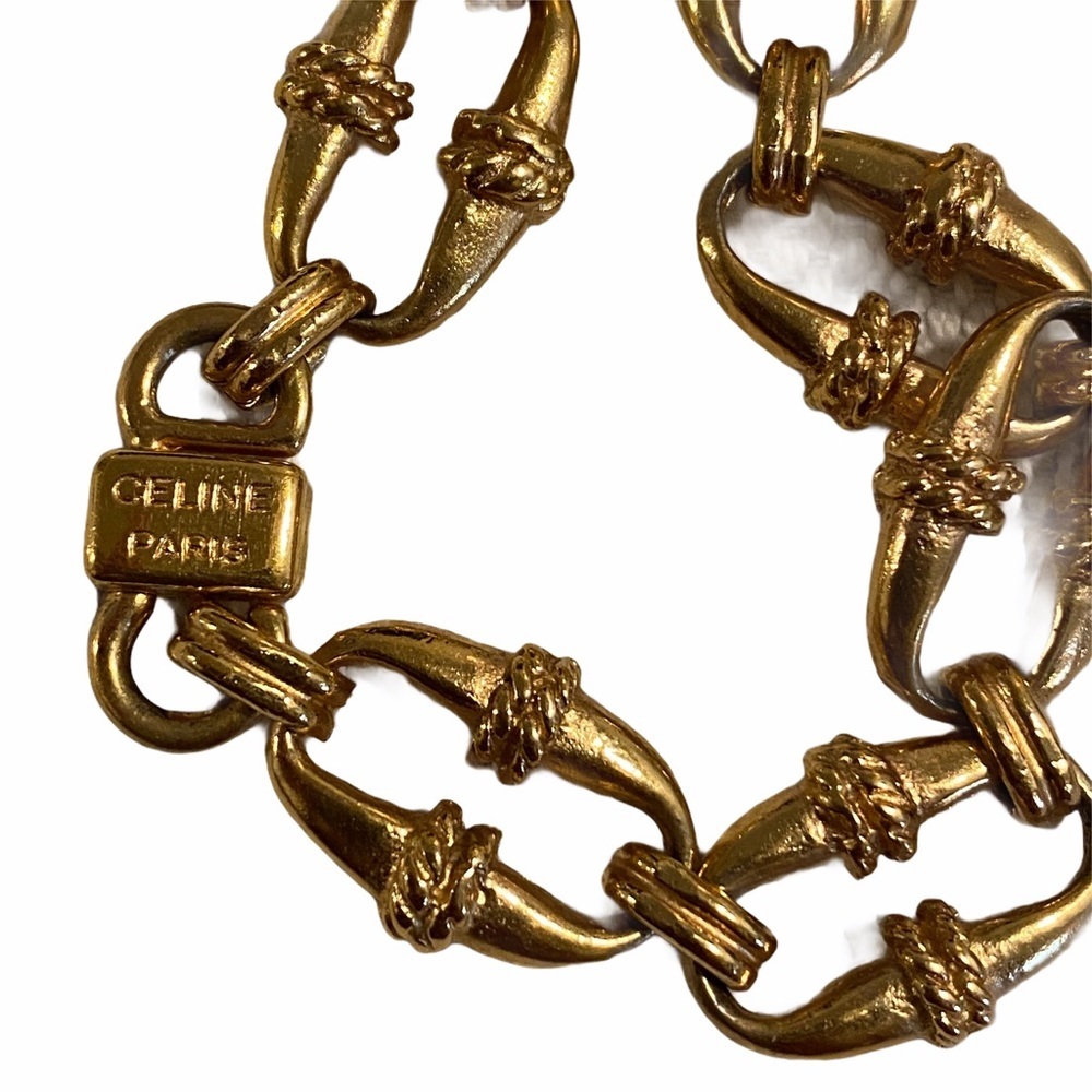 CELINE vintage gold long chin necklace - Picture 3 of 7